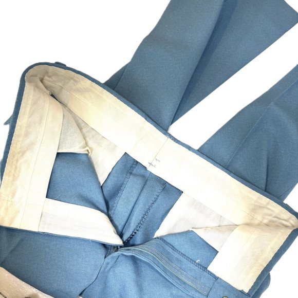 70’s Disco Flare Blue Leisure Pants Vintage - Picture 9 of 9